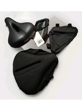 Giddy Up Lot of Bicycle Accessories Lighted Seat & Cover 2 S Bags EUC Bike Parts